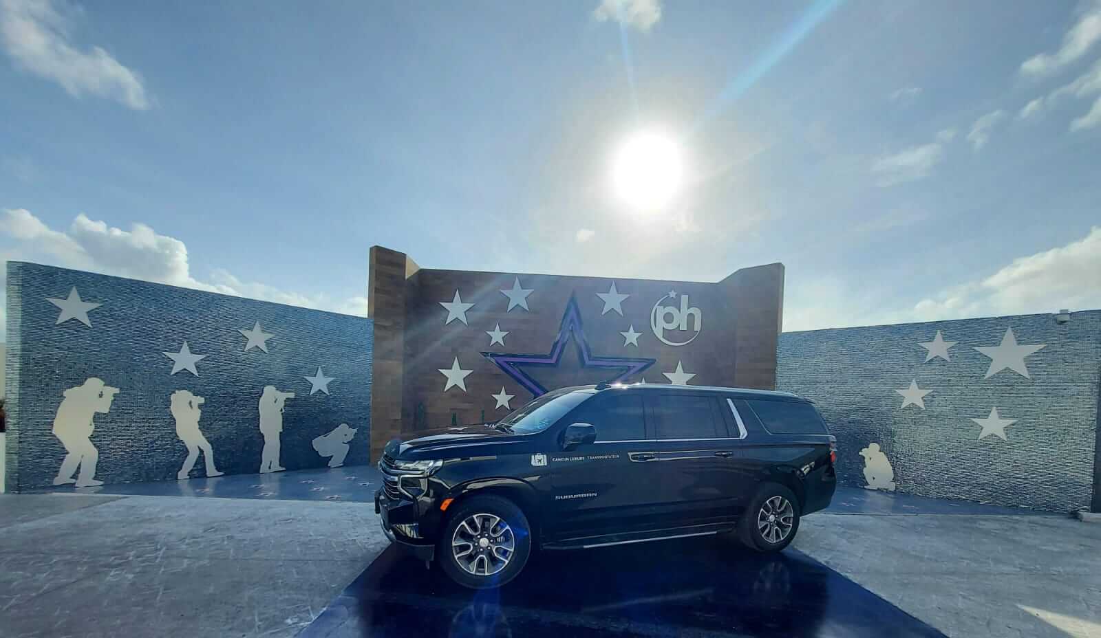 Black Luxury SUV at Planet Hollywood Cancun Hotel