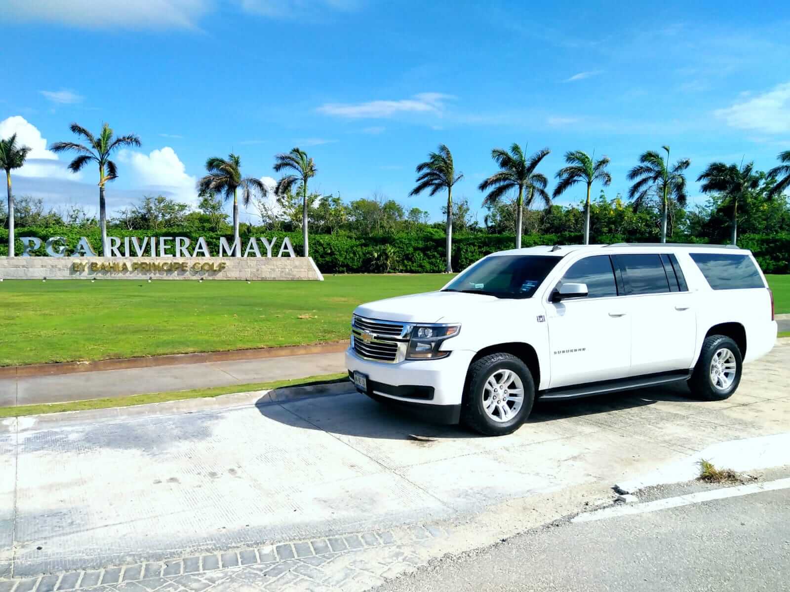 White luxury SUV close up